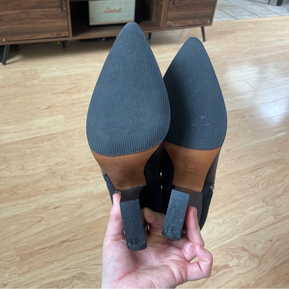 Donald J Pliner Volt2 Leather Black Heeled Boots with snakeskin tip sz 10M - Picture 5 of 7